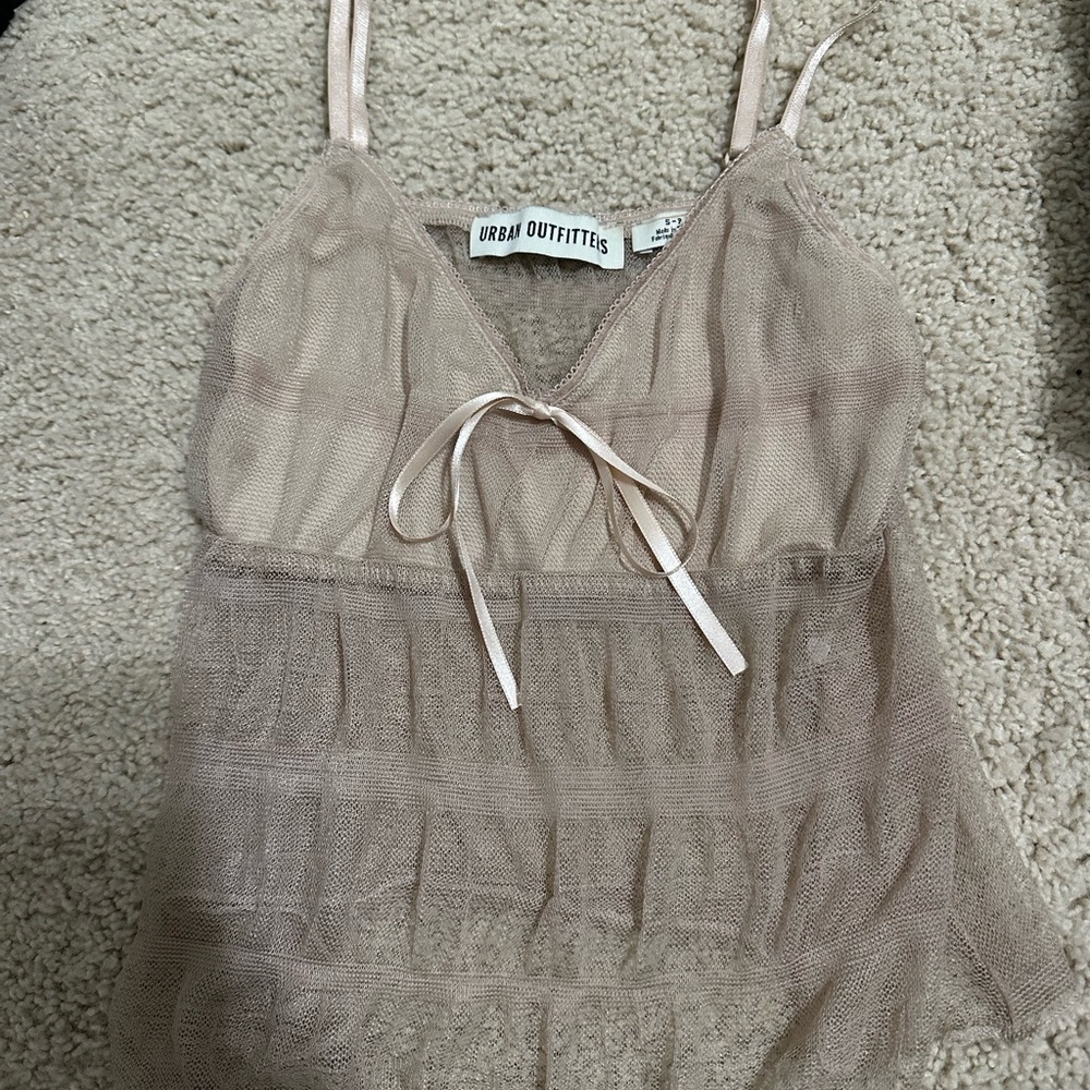 Urban Outfitters Delicate Pink Mesh Top
